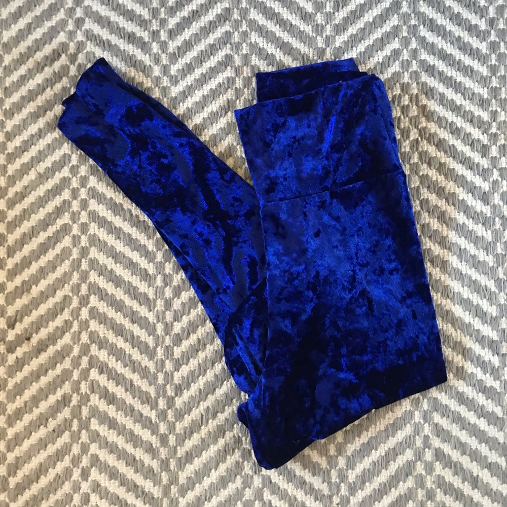 J2 LOVE Blue Velvet Leggings - Picture 2 of 4
